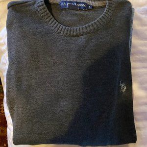 Grey Polo Crew neck Sweater
